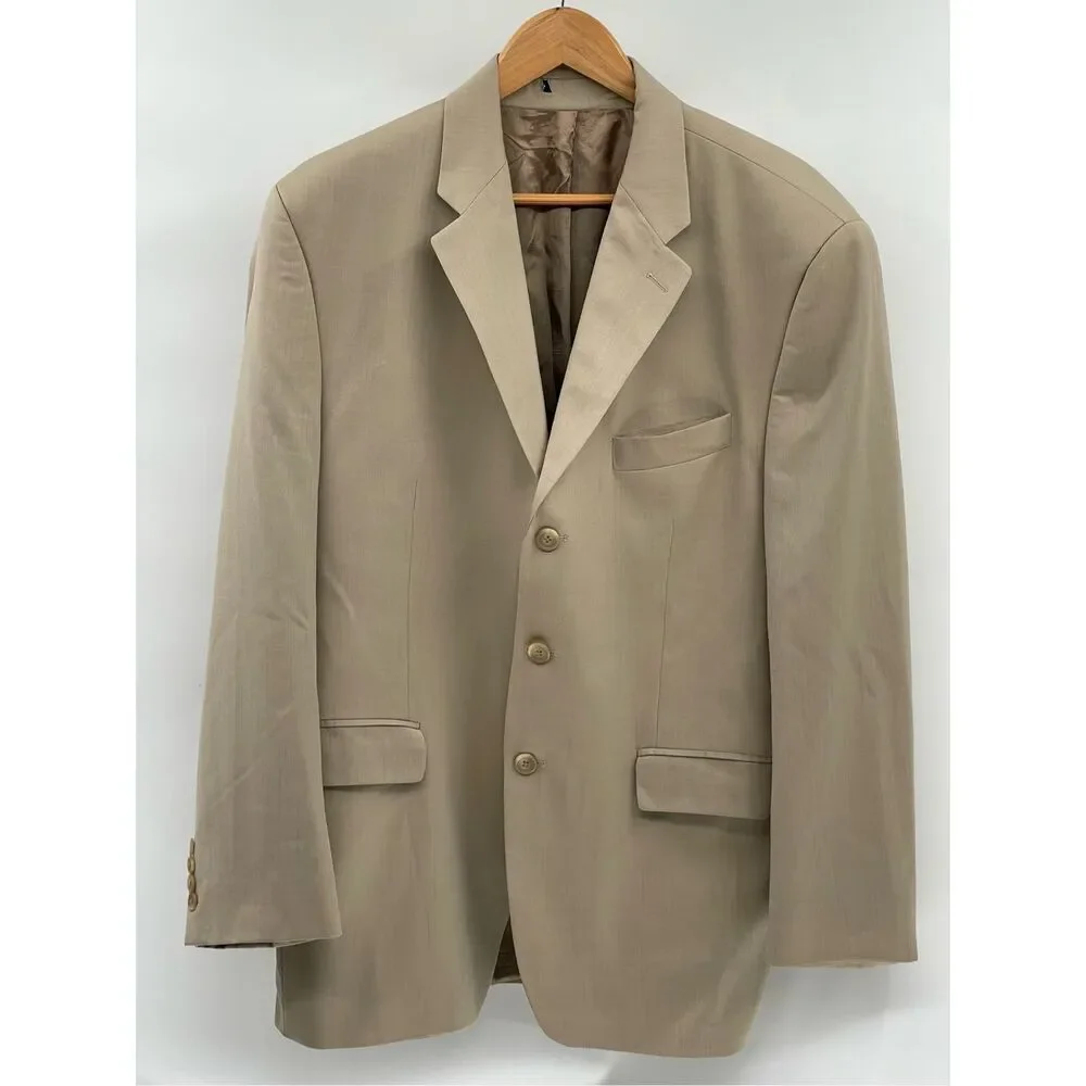 Chaps Ralph‎ Lauren Blazer Sport Coat Men Size 44R Tan Beige Suit Jacket